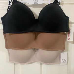 Rene Rofe Black, Brown, and Cream Seamless Bras